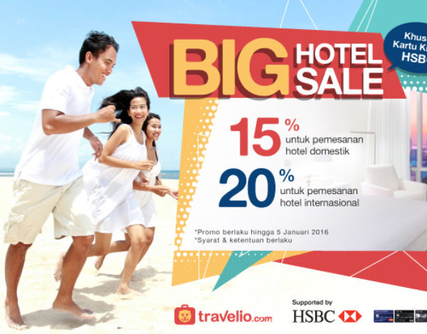 Promo Kartu Kredit HSBC: Diskon Up to 20% di Travelio.com