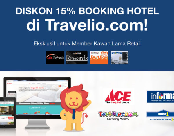 Diskon 15% Dari Travelio.com Bagi Member Kawan Lama Retail