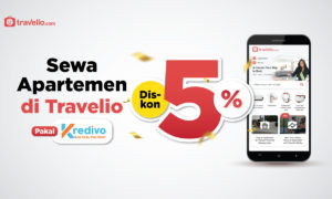 Sewa apartemen Travelio Diskon 5% Pakai Kredivo