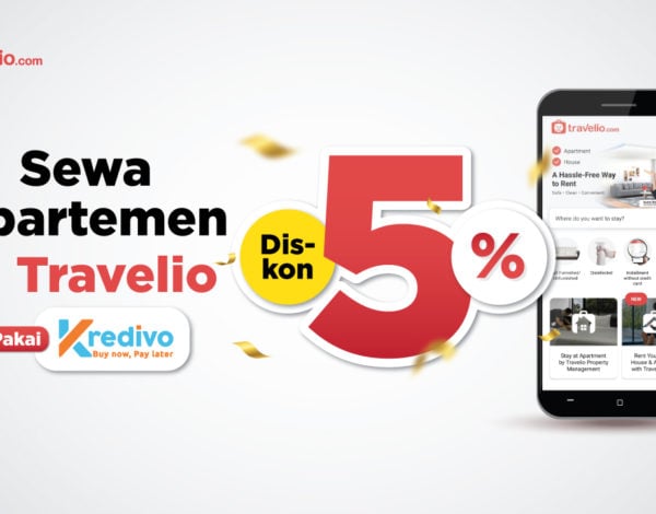 Sewa apartemen Travelio Diskon 5% Pakai Kredivo