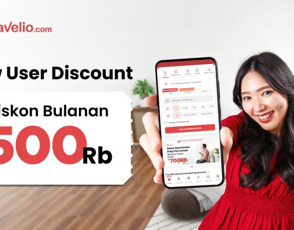 Sewa Apartemen Bulanan Diskon Rp500.000 di Travelio Khusus Pengguna Baru
